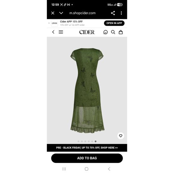 Cider Whimsical Fairycore Women size 4X Babydoll Butterfly Split Mesh Maxi Dress - Picture 8 of 12